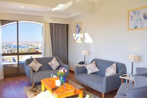 Panoramic Studio Suite | Living area | LED TV - Basma Executive Club (Aswan)