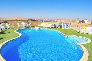 Outdoor pool, open 6:00 AM to 5:00 PM, pool umbrellas, sun loungers - Basma Executive Club (Aswan)