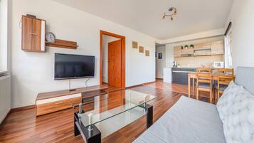 Apartment (18 A, ul. Rzemieślnicza 1) | Living area | Flat-screen TV