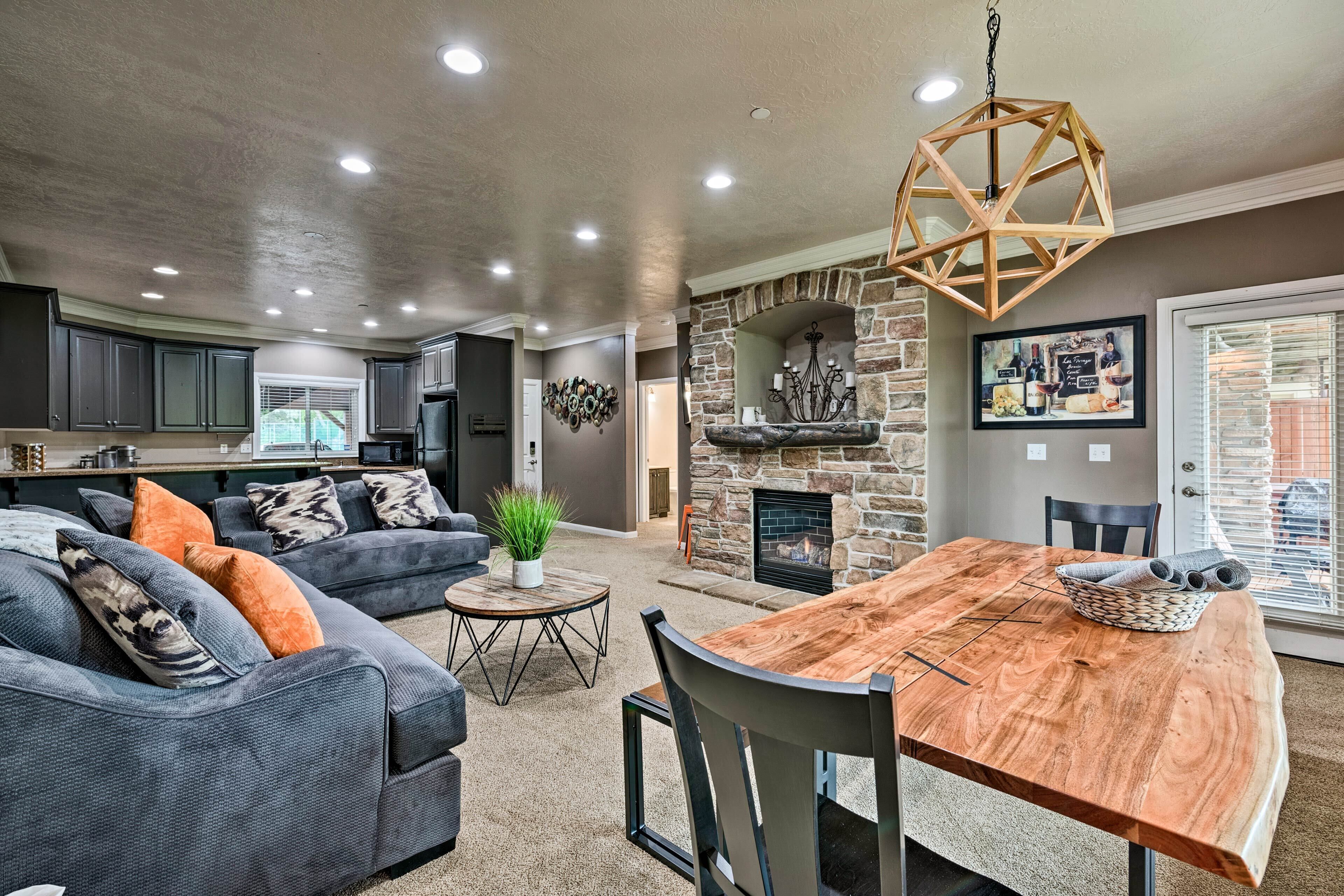 TV, fireplace, table football, offices
