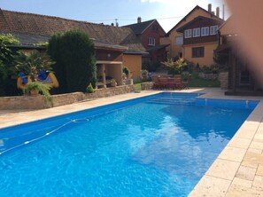 Outdoor pool, a heated pool