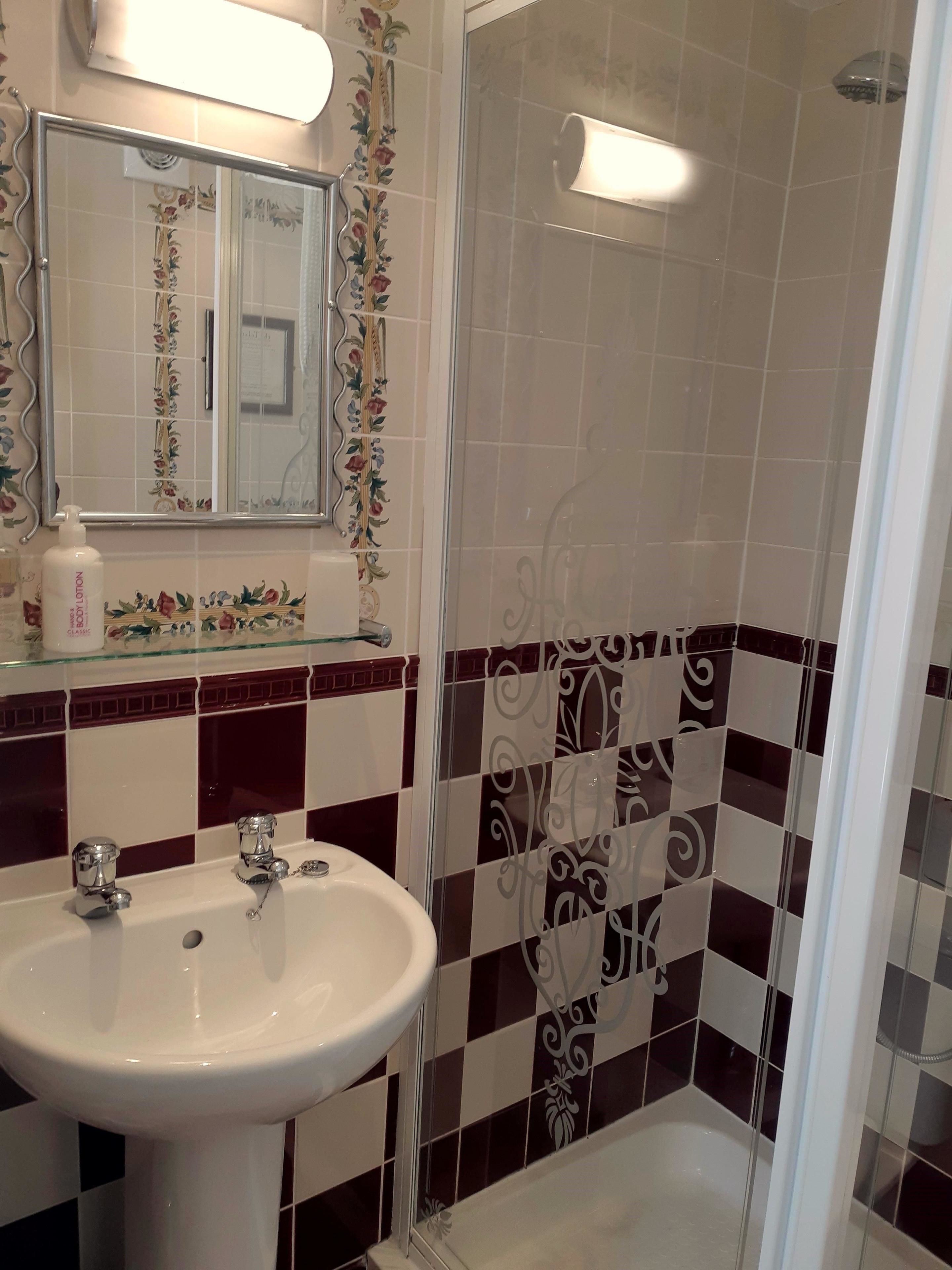 single room, private bathroom (very small) | bathroom | hair dryer, towels, soap, shampoo