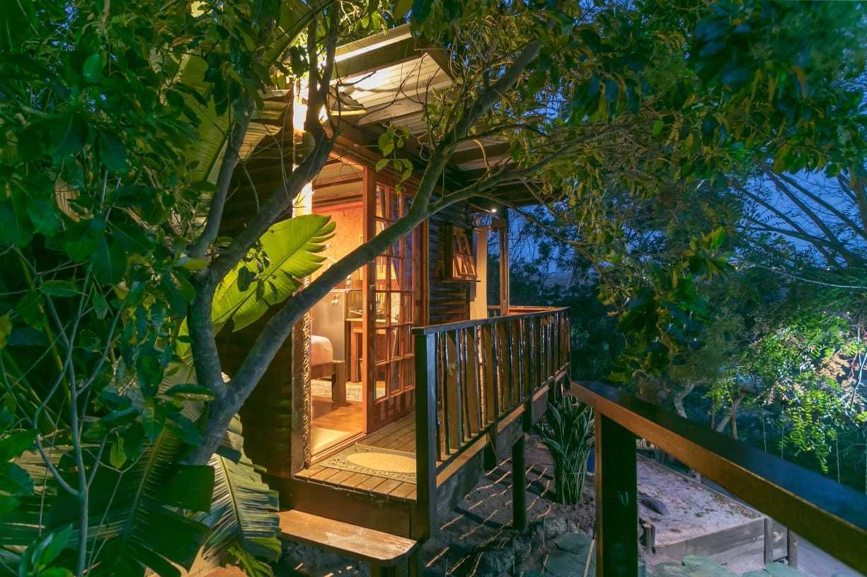 Rumah Pohon Eksklusif, 1 Tempat Tidur Double, pemandangan laguna (3) | Desain gedung