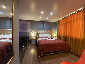 Premium bedding, down duvets, individually decorated