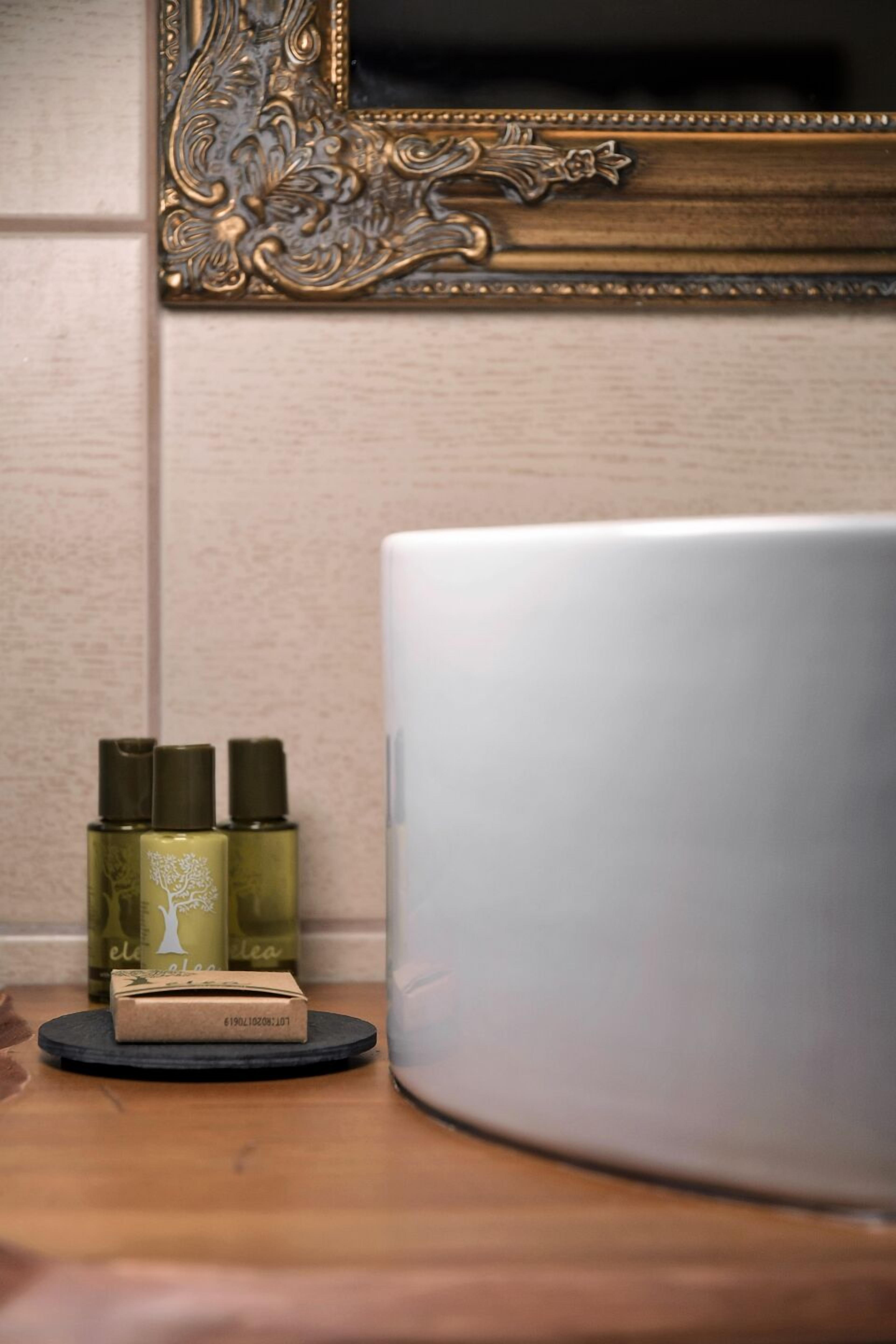 superior double room | bathroom amenities | designer toiletries, hair dryer, slippers, towels