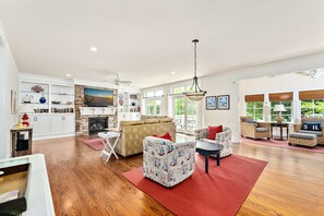 TV, fireplace, DVD player, table tennis