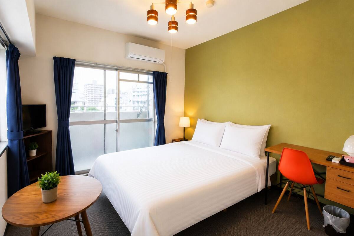 Apartamento, 1 cama doble, balcón, vistas a la ciudad (405) | 1 dormitorio, escritorio, tabla de planchar con plancha y wifi gratis