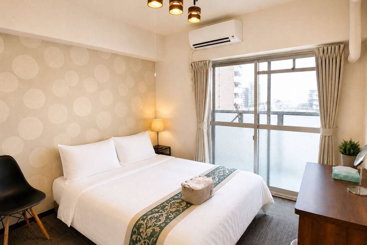 Apartamento, 1 cama doble, balcón, vistas a la ciudad (704) | 1 dormitorio, escritorio, tabla de planchar con plancha y wifi gratis