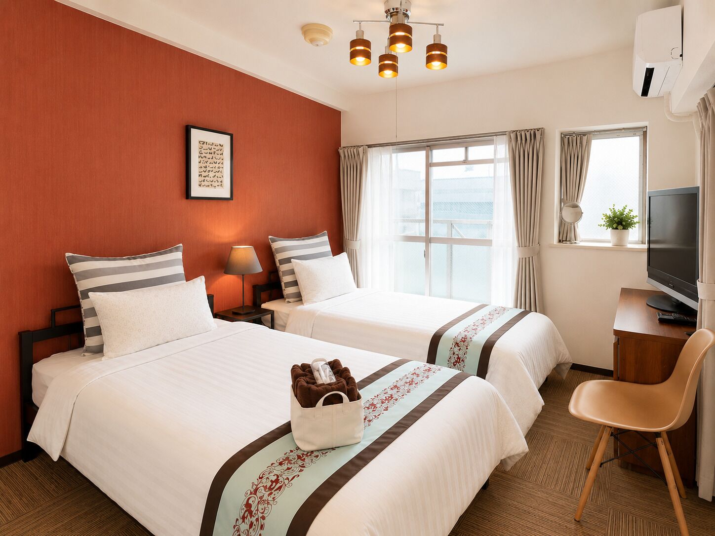 Apartment, 2 Single Beds, Balcony, City View (801) | 1 bedroom, desk, iron/ironing board, free WiFi