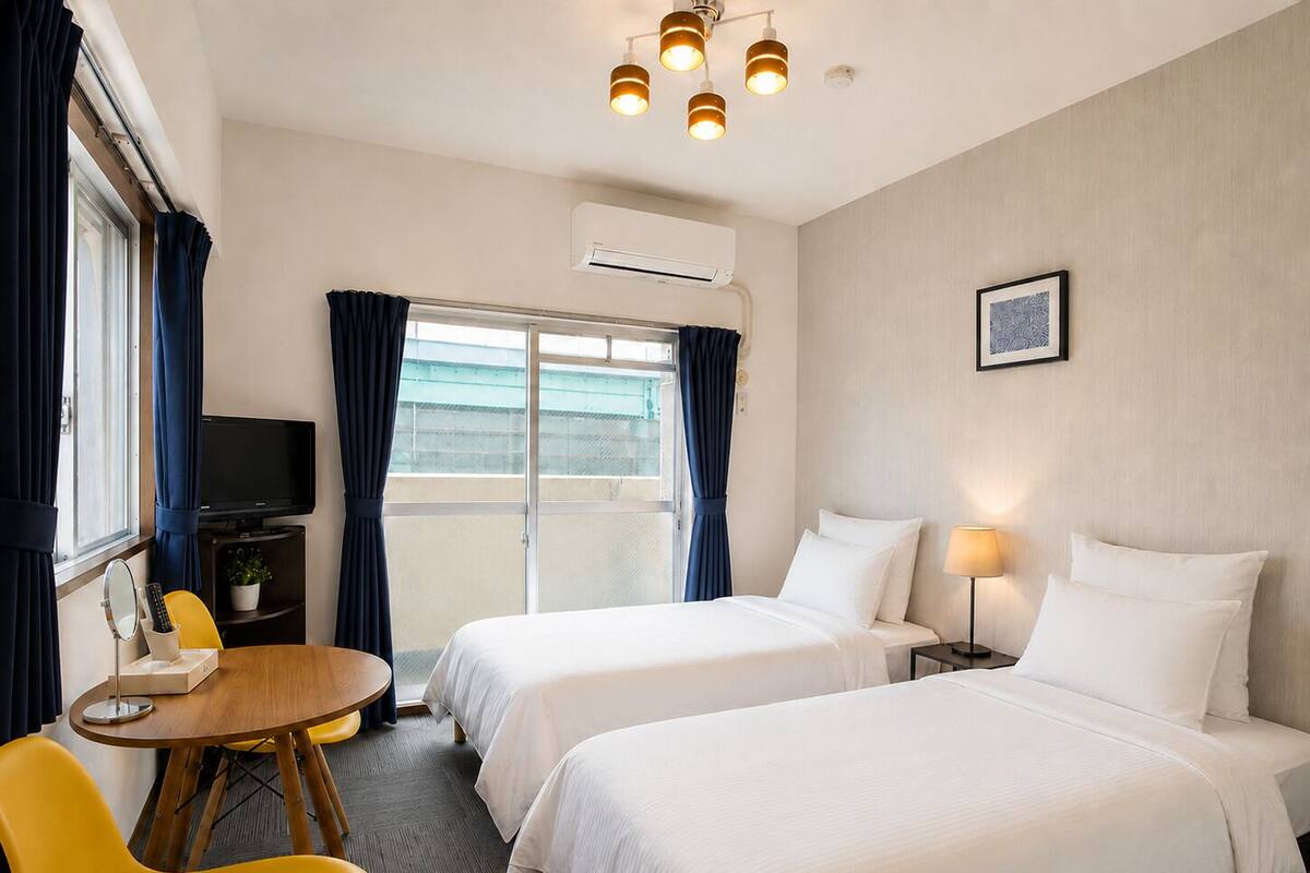 Apartamento, 2 camas individuales, balcón, vistas a la ciudad (402) | 1 dormitorio, escritorio, tabla de planchar con plancha y wifi gratis