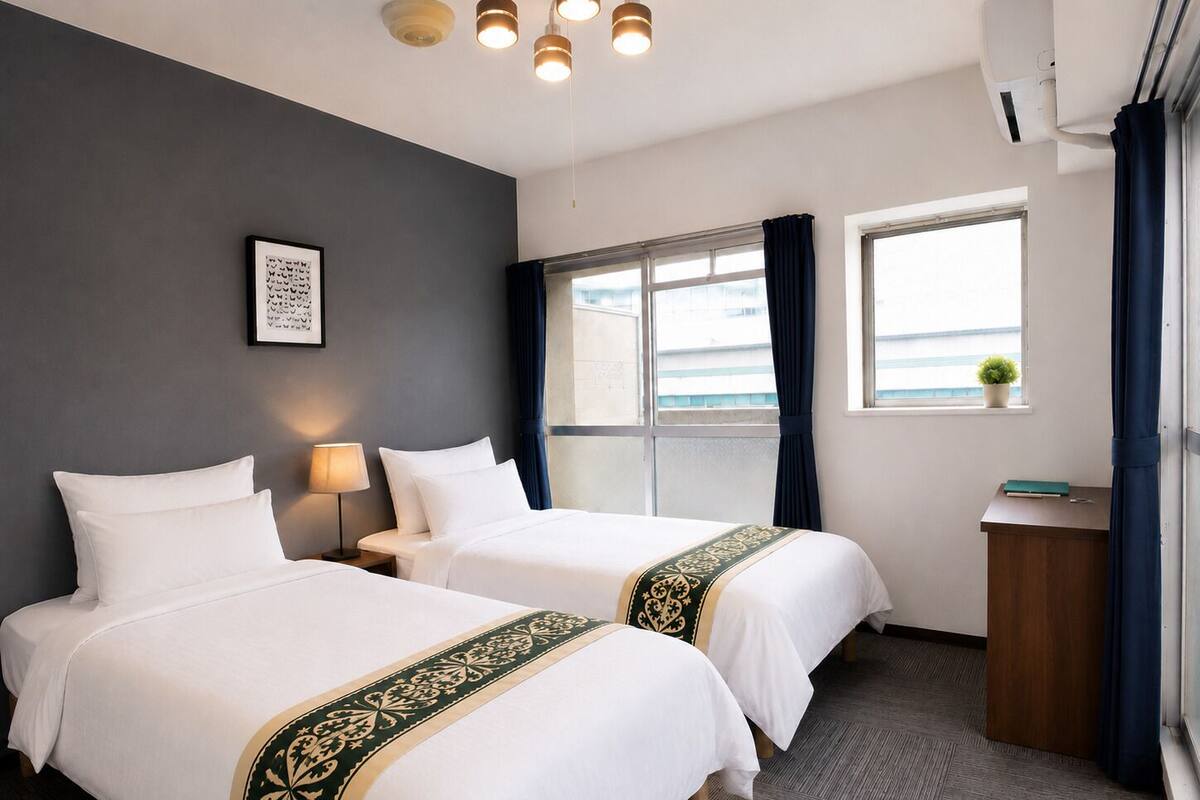 Apartamento, 2 camas individuales, balcón, vistas a la ciudad (401) | 1 dormitorio, escritorio, tabla de planchar con plancha y wifi gratis
