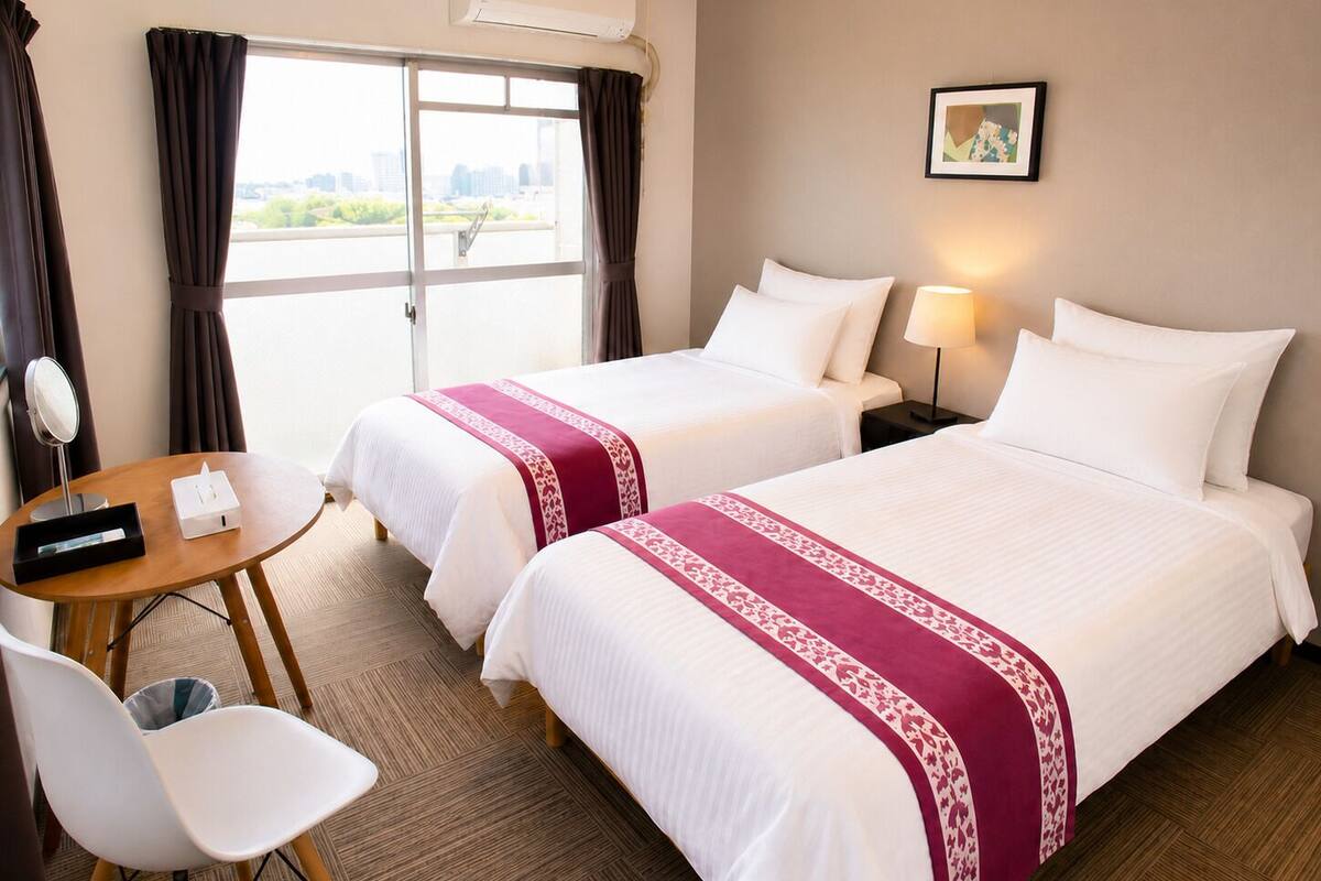 Apartamento, 2 camas individuales, balcón, vistas a la ciudad (1102) | 1 dormitorio, escritorio, tabla de planchar con plancha y wifi gratis