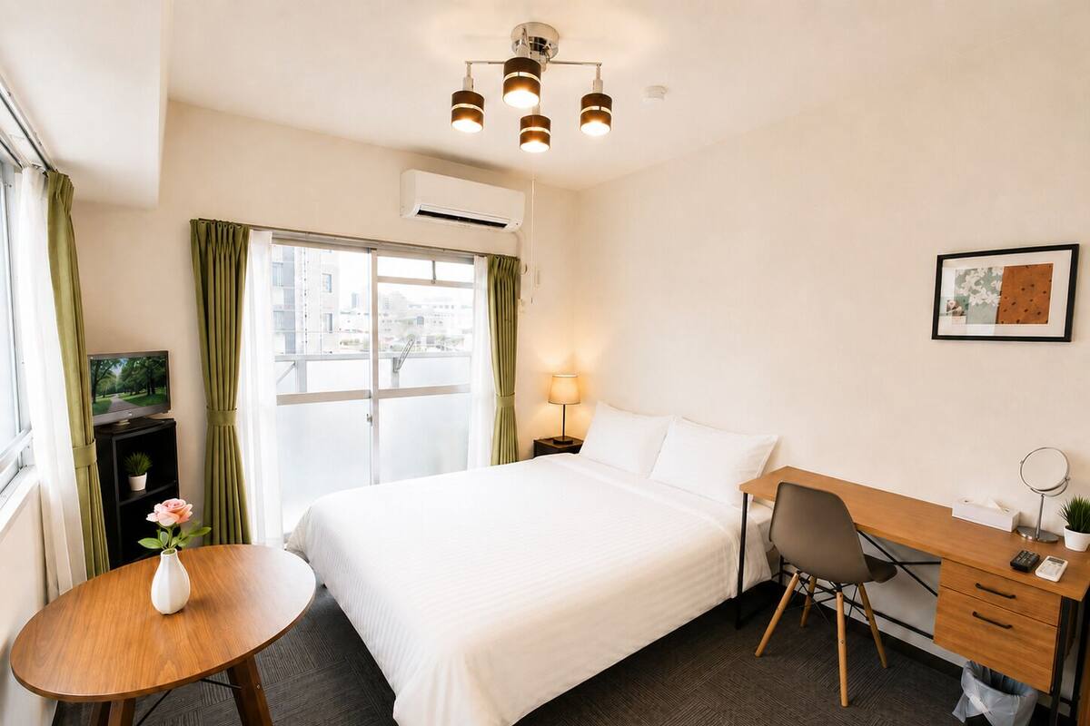 Apartamento, 1 cama doble, balcón, vistas a la ciudad (505) | 1 dormitorio, escritorio, tabla de planchar con plancha y wifi gratis