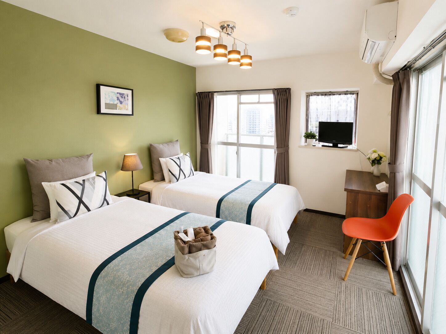 Apartment, 2 Single Beds, Balcony, City View (1101) | 1 bedroom, desk, iron/ironing board, free WiFi