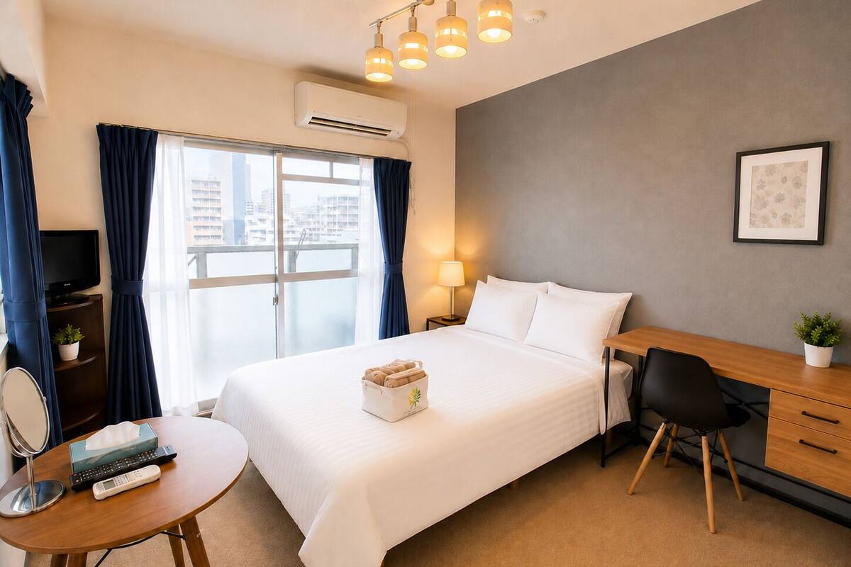 Apartamento, 1 cama doble, balcón, vistas a la ciudad (805) | 1 dormitorio, escritorio, tabla de planchar con plancha y wifi gratis