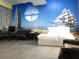 Room | Blackout drapes, soundproofing, free WiFi, bed sheets