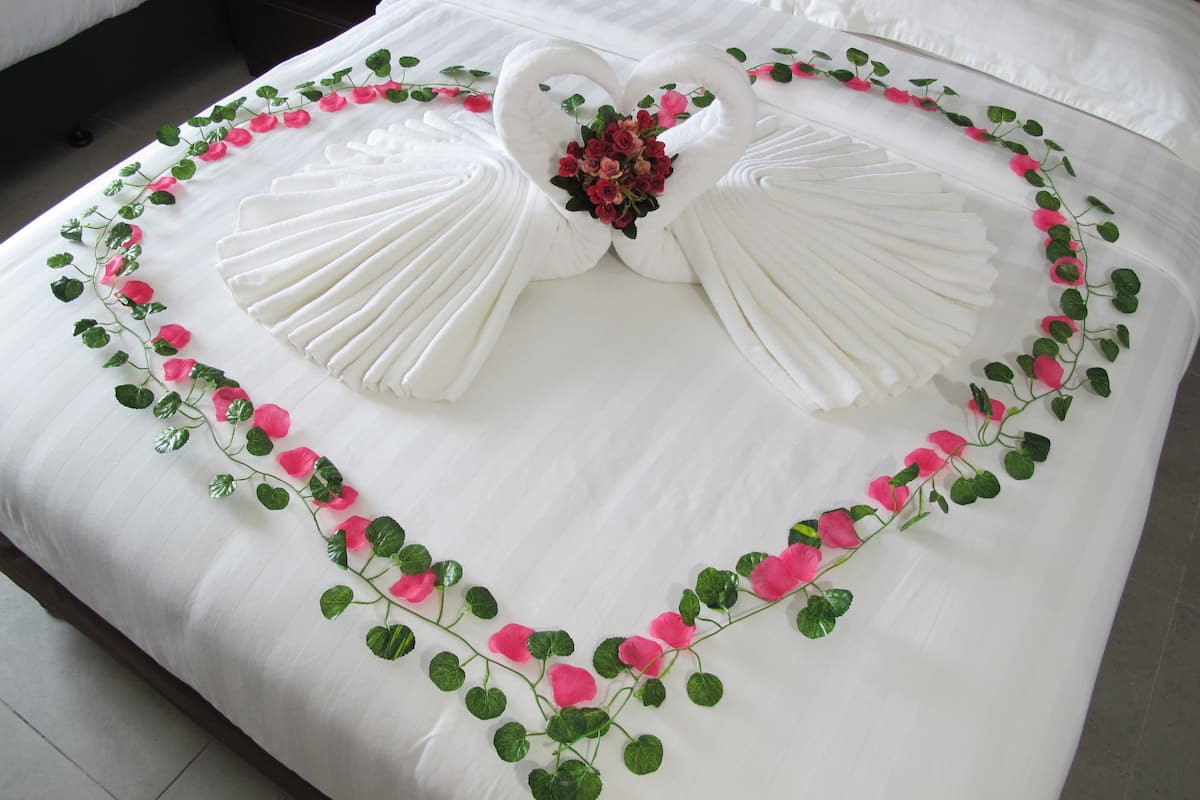 deluxe double room | desk, laptop workspace, blackout curtains, iron/ironing board