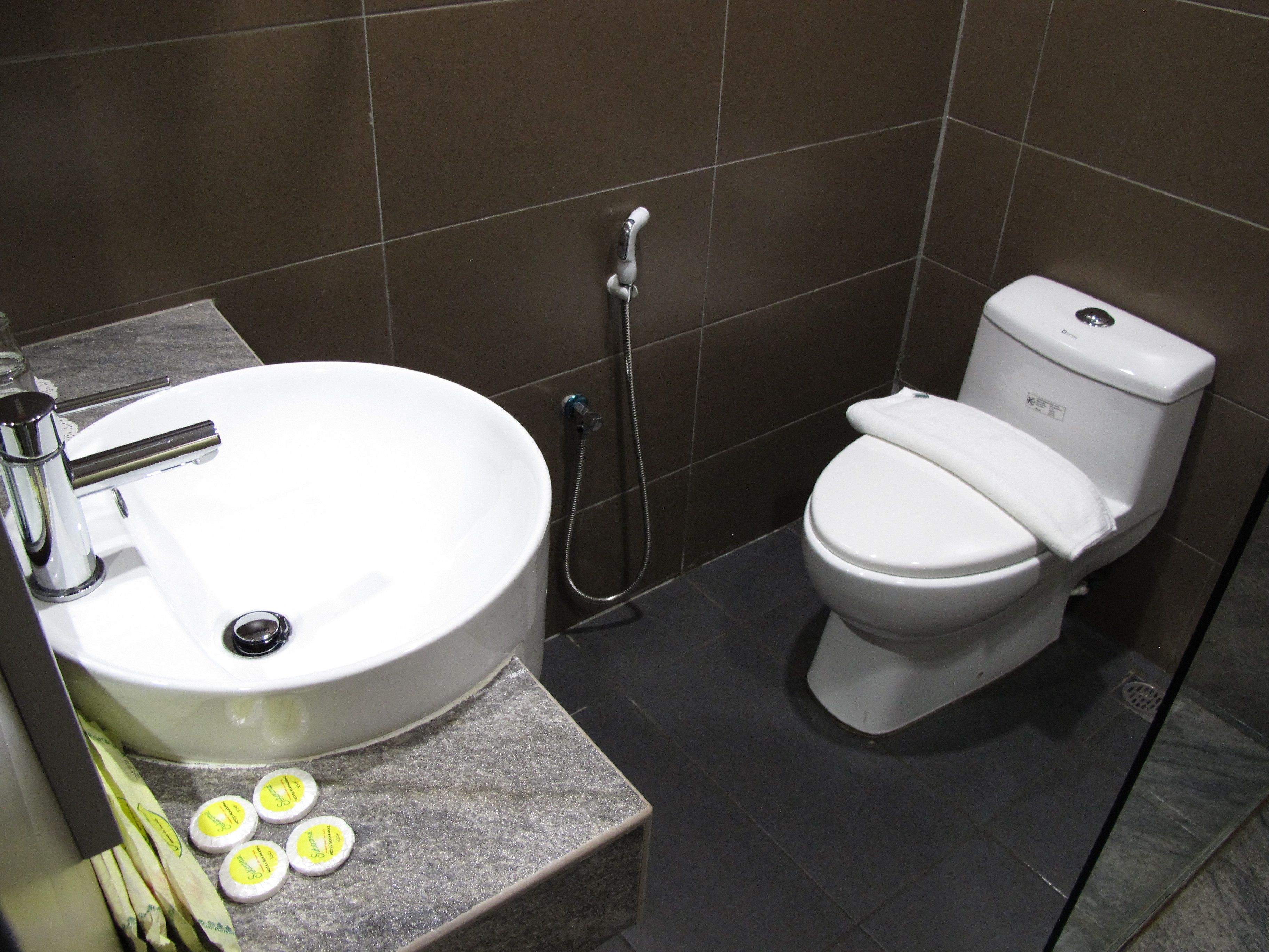 shower, hair dryer, slippers, bidet