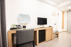 In-room safe, desk, blackout curtains, soundproofing