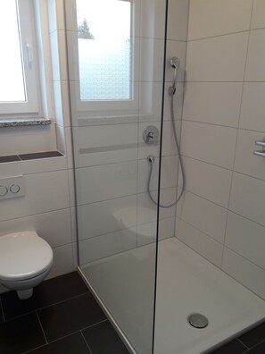 Superior Triple Room | Bathroom | Shower, towels - Pension Assmann (Reichertshofen)