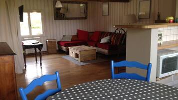 Télévision, cheminée, livres