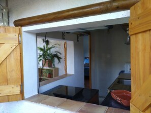 Ferienhaus, 1 Schlafzimmer (Nature House 2) | Eigene Küche | Kühlschrank, Mikrowelle, Ofen, Herdplatte