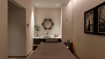 Sauna, hot tub, steam room, hot stone massages, deep-tissue massages
