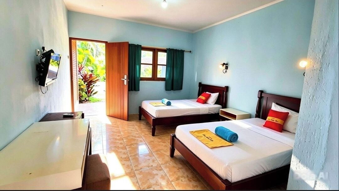 Deluxe Twin Room, Multiple Beds | Minibar, in-room safe, desk, blackout curtains