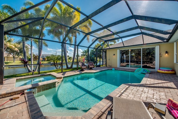 Outdoor pool, a heated pool