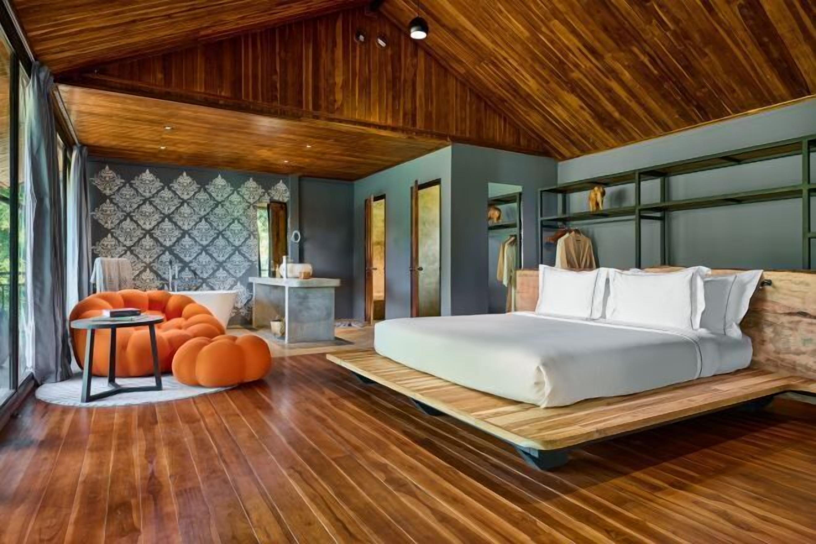 Sábanas de algodón egipcio, ropa de cama de alta calidad y minibar 