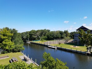 Property grounds - Livin' Outta Line:  Canal front home with private dock, sunrise views. (Ocracoke)
