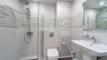 Superior Apartment | Bathroom | Free toiletries, hair dryer, slippers, towels