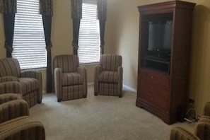 Smart TV, DVD player, books