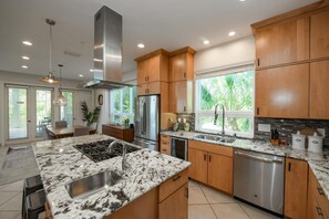 Fridge, microwave, stovetop, dishwasher - Point's Hideaway - Luxury Retreat w/ Private Pool & Deck, Stunning Bay Views (Anna Maria)