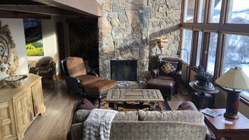 Smart TV, fireplace, video-game console, DVD player