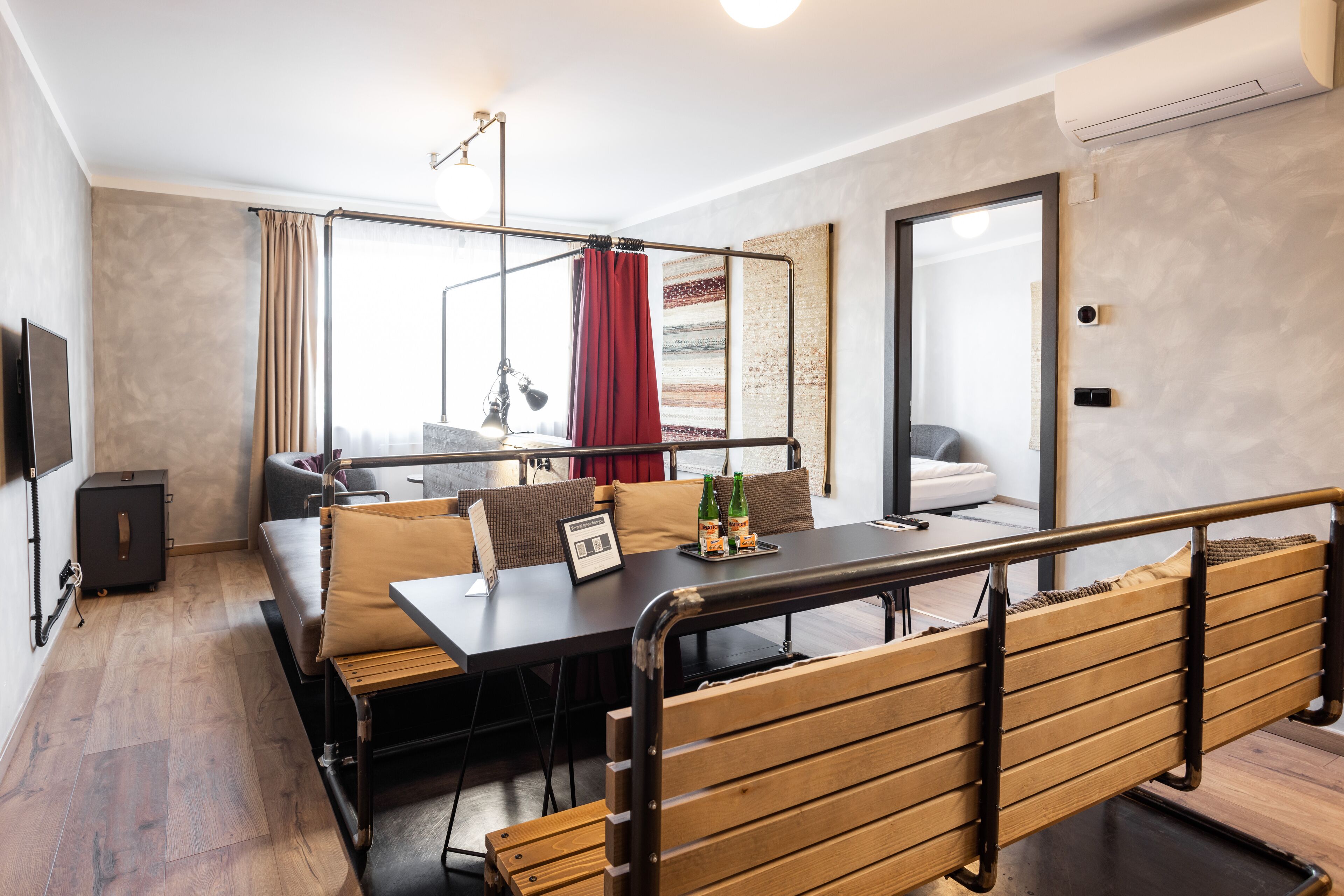 family suite | living area | 42-inch flat-screen tv with cable channels, tv