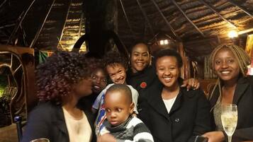 Breakfast, lunch, dinner served; local and international cuisine