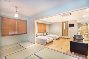 Comfort Apartment, 2 Bedrooms | Living area | TV, Netflix, DVD player, streaming services - Shimanouchi Luxury Apartment (Osaka)