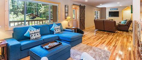 TV connectée, cheminée, lecteur de DVD