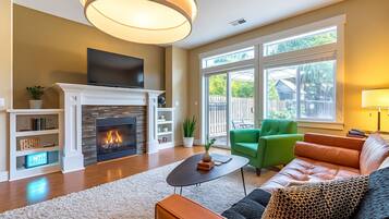 Smart-tv en een open haard