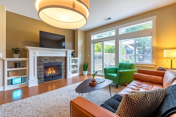 Smart-tv en een open haard