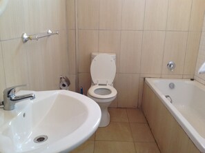 Douche, articles de toilette (gratuits), séchoir à cheveux