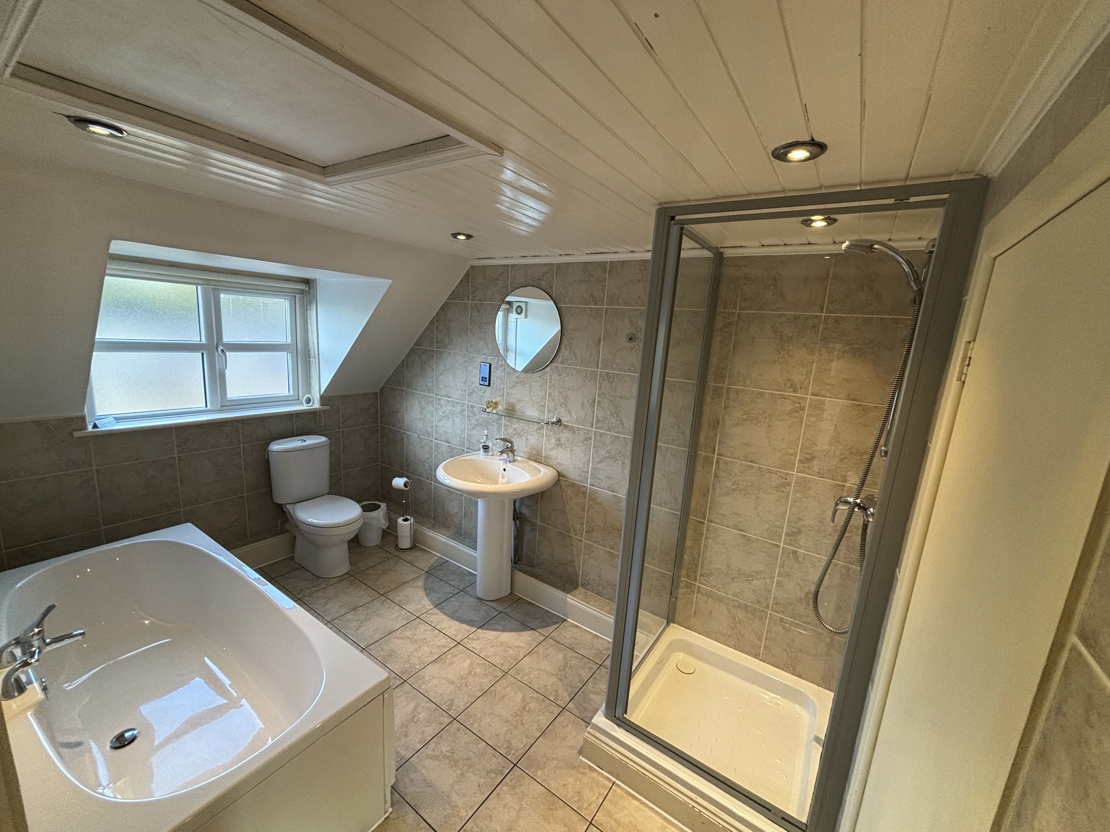 luxury king | bathroom | free toiletries, hair dryer, bathrobes, towels