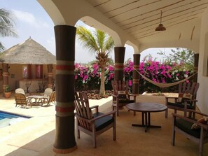 Family Villa, 3 Bedrooms, Pool View, Poolside | Terrace/patio