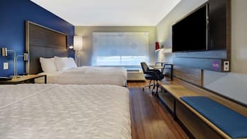 Room, 2 Queen Beds, Accessible (Hearing) | Desk, laptop workspace, blackout drapes, iron/ironing board