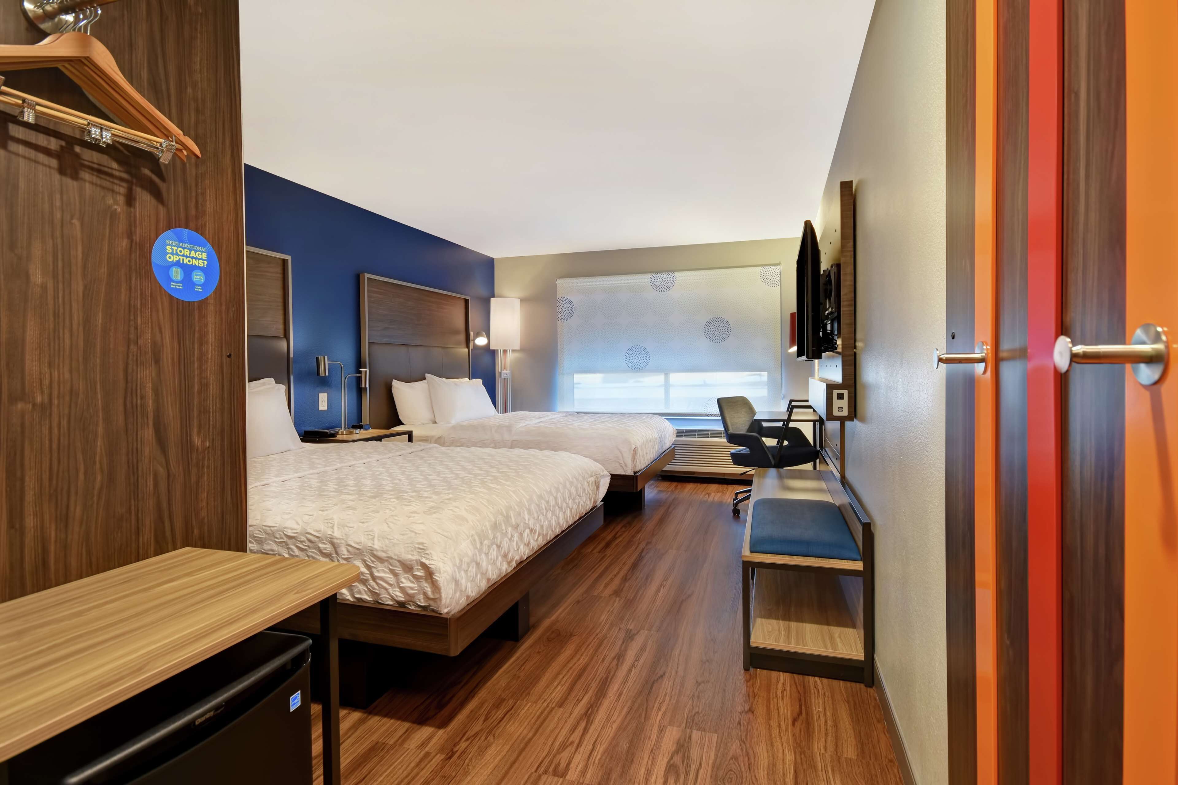 room, 2 queen beds | desk, laptop workspace, blackout curtains, iron/ironing board