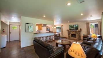 LED TV, fireplace