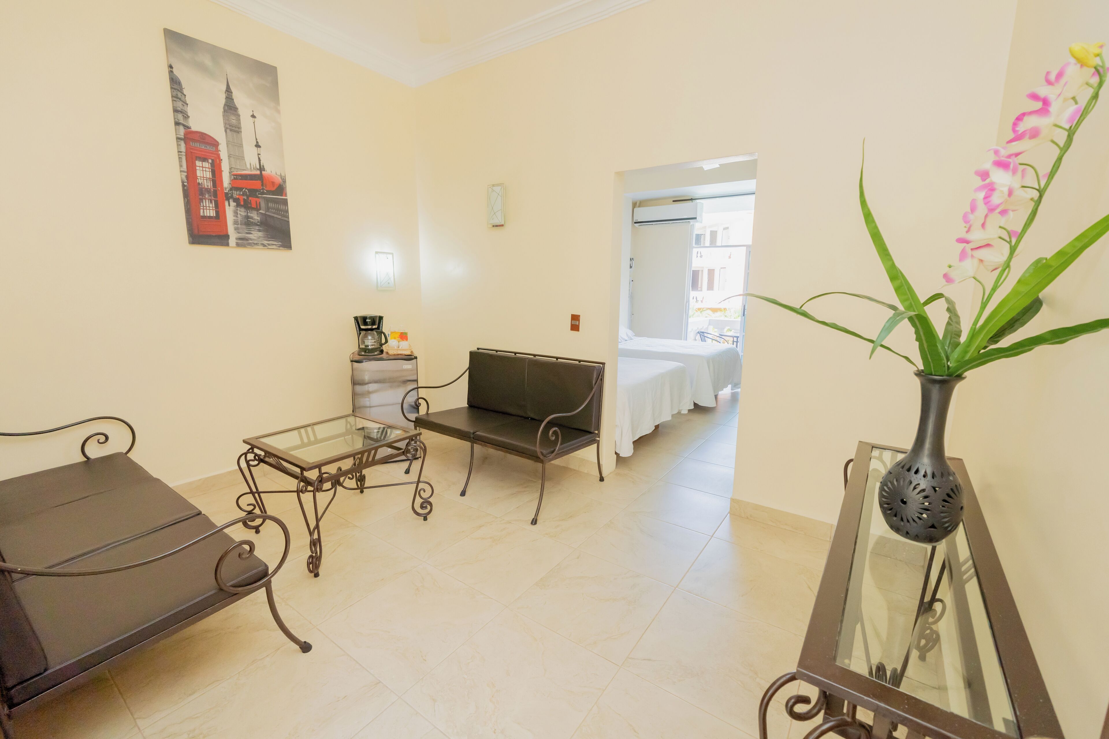 junior room, 2 double beds | living room