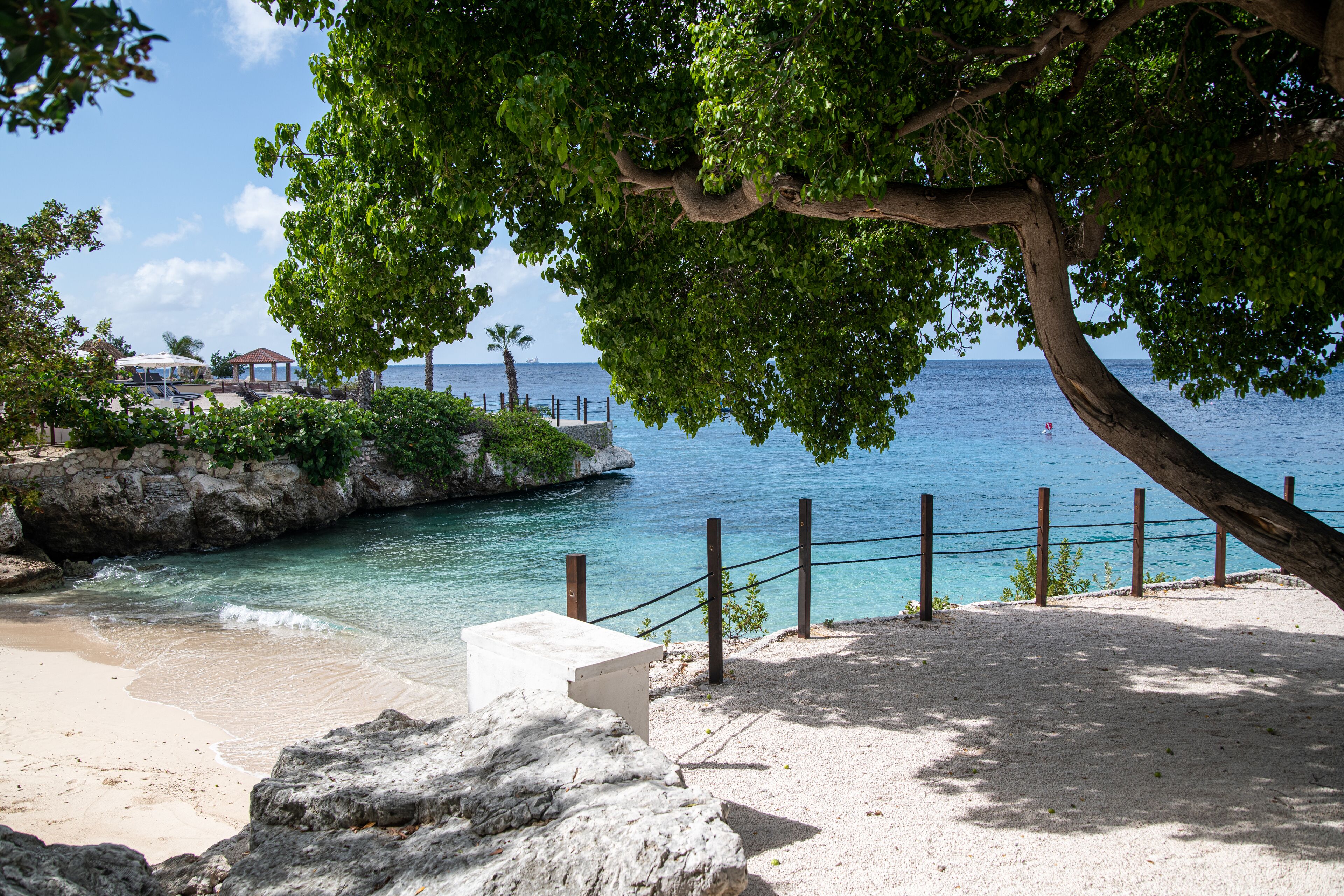 free beach cabanas, beach umbrellas, beach towels, beach volleyball