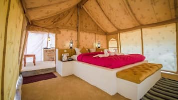 Luxury Tent | Individually decorated, individually furnished, desk, laptop workspace